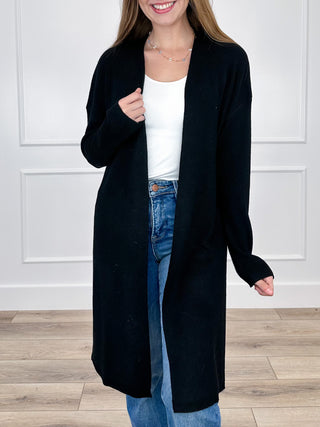 Let it Be Known Knit Long Sleeve Black Avery Mae Cardigan