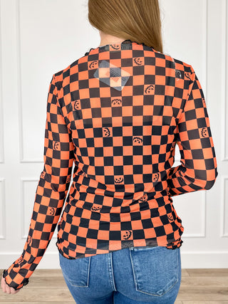 Trick or Treat Yourself Sheer Mesh Long Sleeve Avery Mae Top - Multiple Options