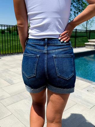 Risen Mila High-Rise Cuffed Denim Shorts (Non Distressed)