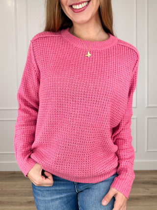 What Else is There Knit Long Sleeve Pink Avery Mae Sweater Top