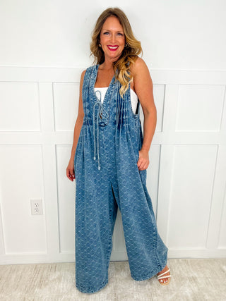 Showing Up Cotton Denim Avery Mae Jumpsuit