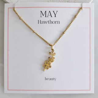 Floral Beauties Gold Birth Flower Necklace - 12 options!