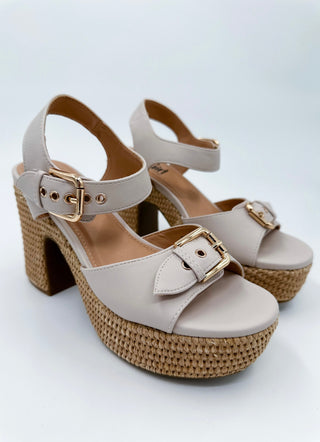 Corkys The Highest Level Faux Leather Ivory Heels