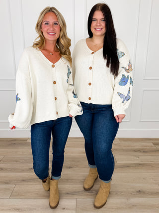 She's an Urban Myth Knit Long Sleeve Ivory Avery Mae Button Up Cardigan