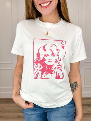 Queen of My Heart Cotton Short Sleeve White Avery Mae Graphic Tee Shirt (Comfort Colors)