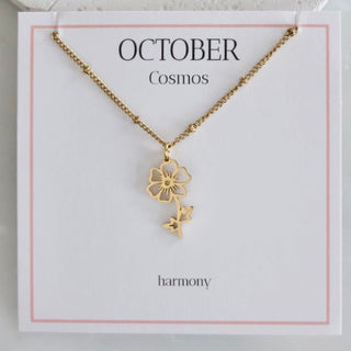Floral Beauties Gold Birth Flower Necklace - 12 options!