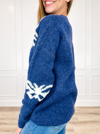 More Moments Like This Knit Long Sleeve Blue Avery Mae Sweater Top