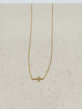 Always With Me necklace, gold chain with square cross pendant
