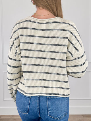 This is What it Takes Cotton Blend Long Sleeve Oat Avery Mae Mom Cropped Sweater Top