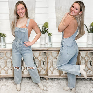 KanCan Tamara Distressed Blue Overalls