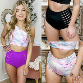 Tides & Good Vibes High Rise Swim Bottom - 3 colors! *FINAL SALE*