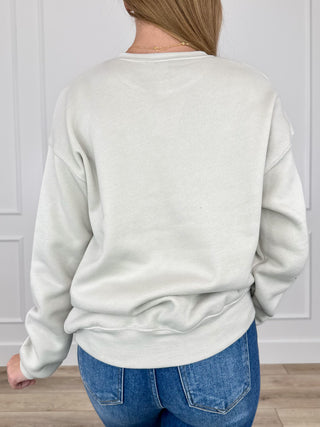 Oat cotton-blend crewneck sweatshirt, back view, long sleeves