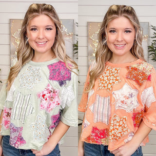 Farmer's Market Run Cotton Short Sleeve Avery Mae Top - 2 colors!