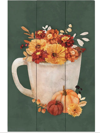 Sweet Cup of Fall Wood Hanging Decor