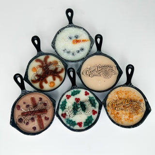 Holly Jolly Cast Iron Pan Candle - 6 options!