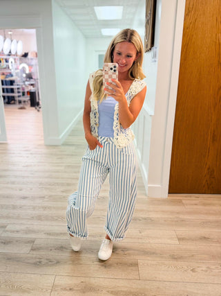 Finding Yourself Knit Ivory Avery Mae Cropped Button Up Top