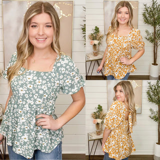 Kori Who Is This Short Sleeve Floral Top - 2 colors!