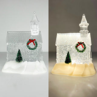 Sparkling Church Acrylic LED Water Lantern