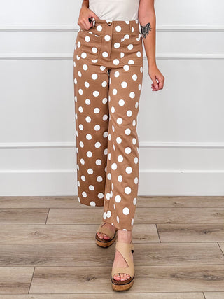 Connect the Dots High-Rise Wide Leg Brown Avery Mae Bottoms