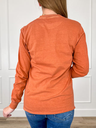 It's Frickin' Bats Cotton Long Sleeve Orange Avery Mae Graphic Tee Shirt (Comfort Colors)