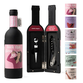 Punny Wine Accessories Set - 6 options!