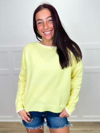 Making it Easy Knit Long Sleeve Yellow Avery Mae Sweater Top
