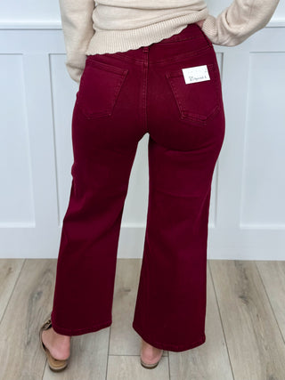 Carla Tummy Control High Rise Wide Leg Cropped Jeans - 4 colors!