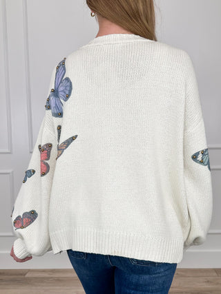 She's an Urban Myth Knit Long Sleeve Ivory Avery Mae Button Up Cardigan