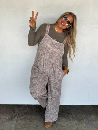 Maybe You've Noticed Ribbed Camo Avery Mae Overalls