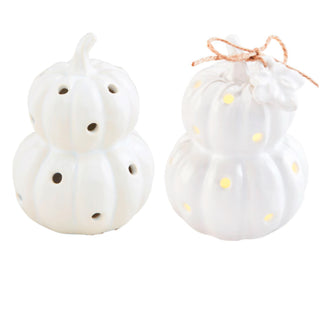 Petite Pumpkin LED Light up Ceramic Sitter