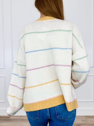 This is Just the Beginning Knit Long Sleeve Ivory Avery Mae Cardigan