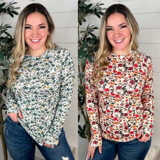 Tell a Friend Rayon Blend Long Sleeve Floral Avery Mae Top - 2 colors!