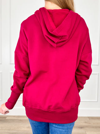 Zenana I Can Make It Cotton Blend Long Sleeve Hooded Sweatshirt - Multiple Colors
