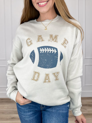 Oat cotton-blend crewneck sweatshirt with game day football graphic