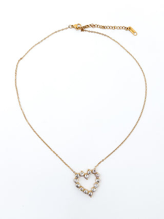 Shimmering Heart Gold Necklace