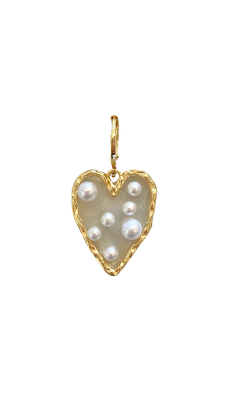 PRE-ORDER LPJ Clear Pearl Heart Charm