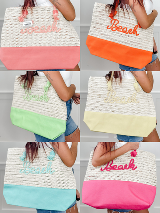 Getting There Straw Tote Bag - 3 colors!