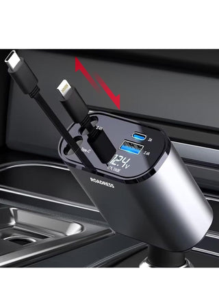 PRE-ORDER TECH 4-in-1 Retractable Car Charger