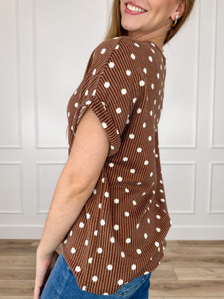 Connecting the Dots Ribbed Short Sleeve Avery Mae Top - Multiple Colors