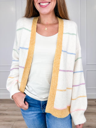 This is Just the Beginning Knit Long Sleeve Ivory Avery Mae Cardigan