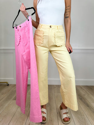 Standing Tall High-Rise Cotton Blend Wide Leg Avery Mae Bottoms - 2 colors!