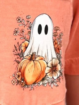 Pocket Full of Spooks Cotton Short Sleeve Orange Avery Mae Graphic Tee Shirt (Comfort Colors)