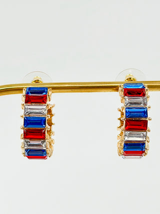 Passionate Patriot Gold Hoop Earrings