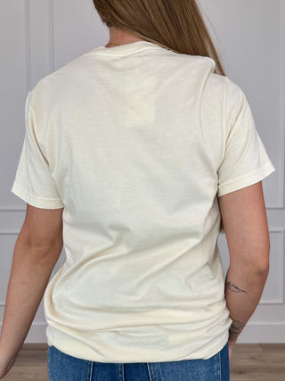 Coffee & Jesus Cotton Short Sleeve Cream Avery Mae Graphic Tee Shirt (Comfort Colors)