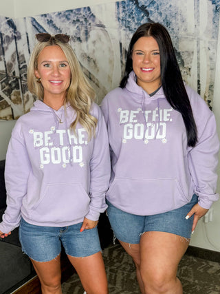 Be the Good Cotton Blend Long Sleeve Purple Avery Mae Graphic Hoodie Sweatshirt