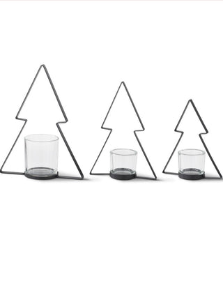 Pick Yours Black Metal Christmas Tree Candleholders - 3 options!