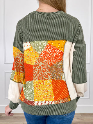 We Only Need Each Other Ribbed Long Sleeve Green Avery Mae Top