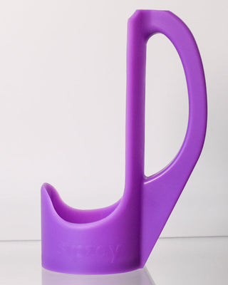 Electric Purple skinny can handle with curved cradle and loop handle.
