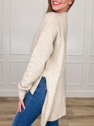 Sew In Love Getting Prepared Knit Long Sleeve Oatmeal Button Up Cardigan