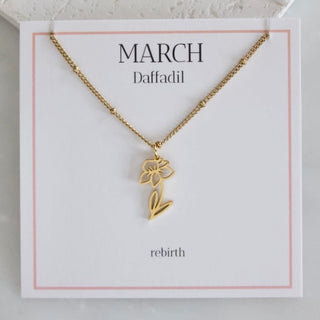 Floral Beauties Gold Birth Flower Necklace - 12 options!